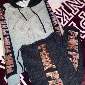 VS PINK Rose Gold Bling SET